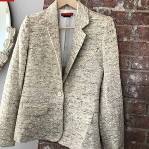 Alice & Olivia, shimmering gold  tweed blazer_M
